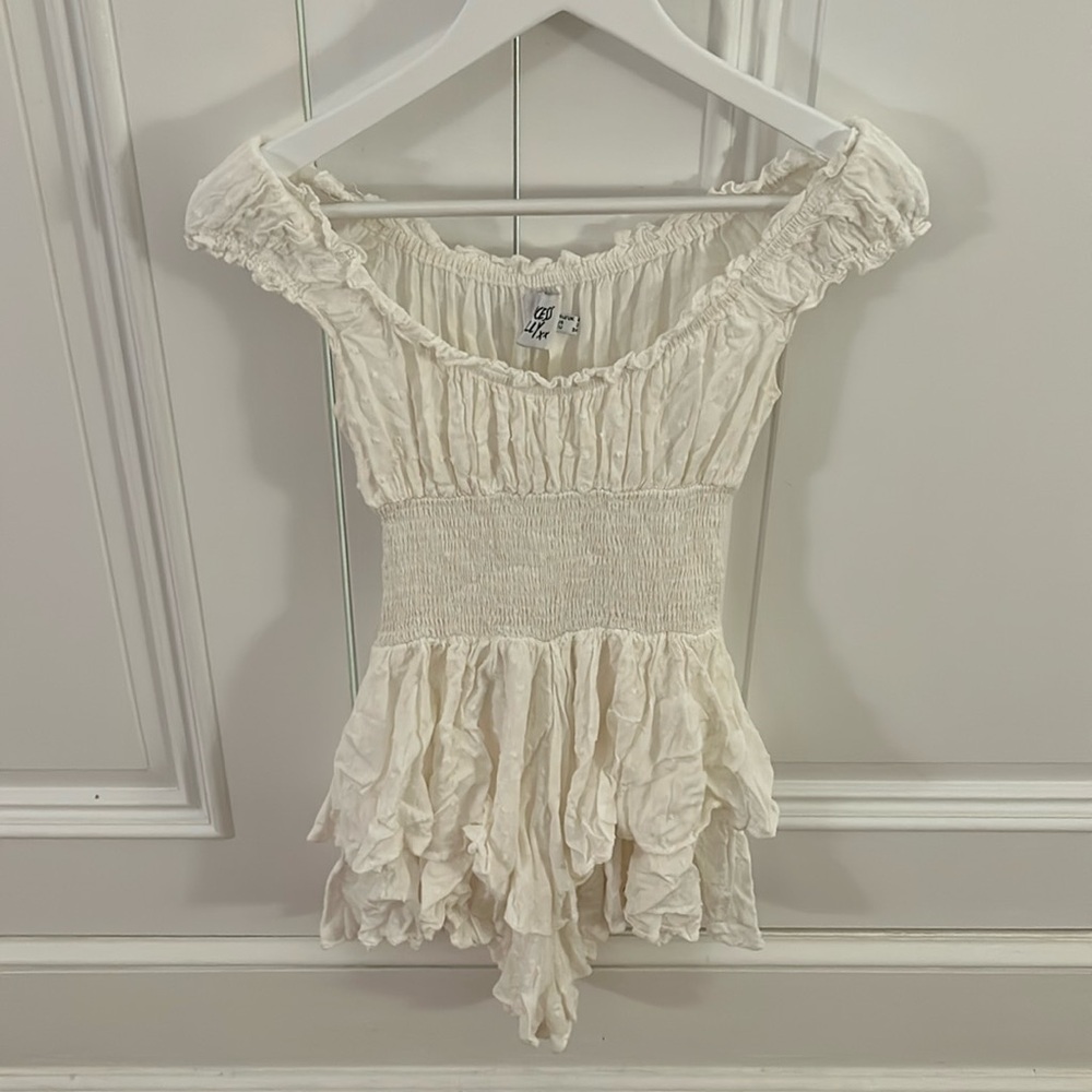 Princess Polly THE LOVE GALORE ROMPER WHITE LOWER IMPACT